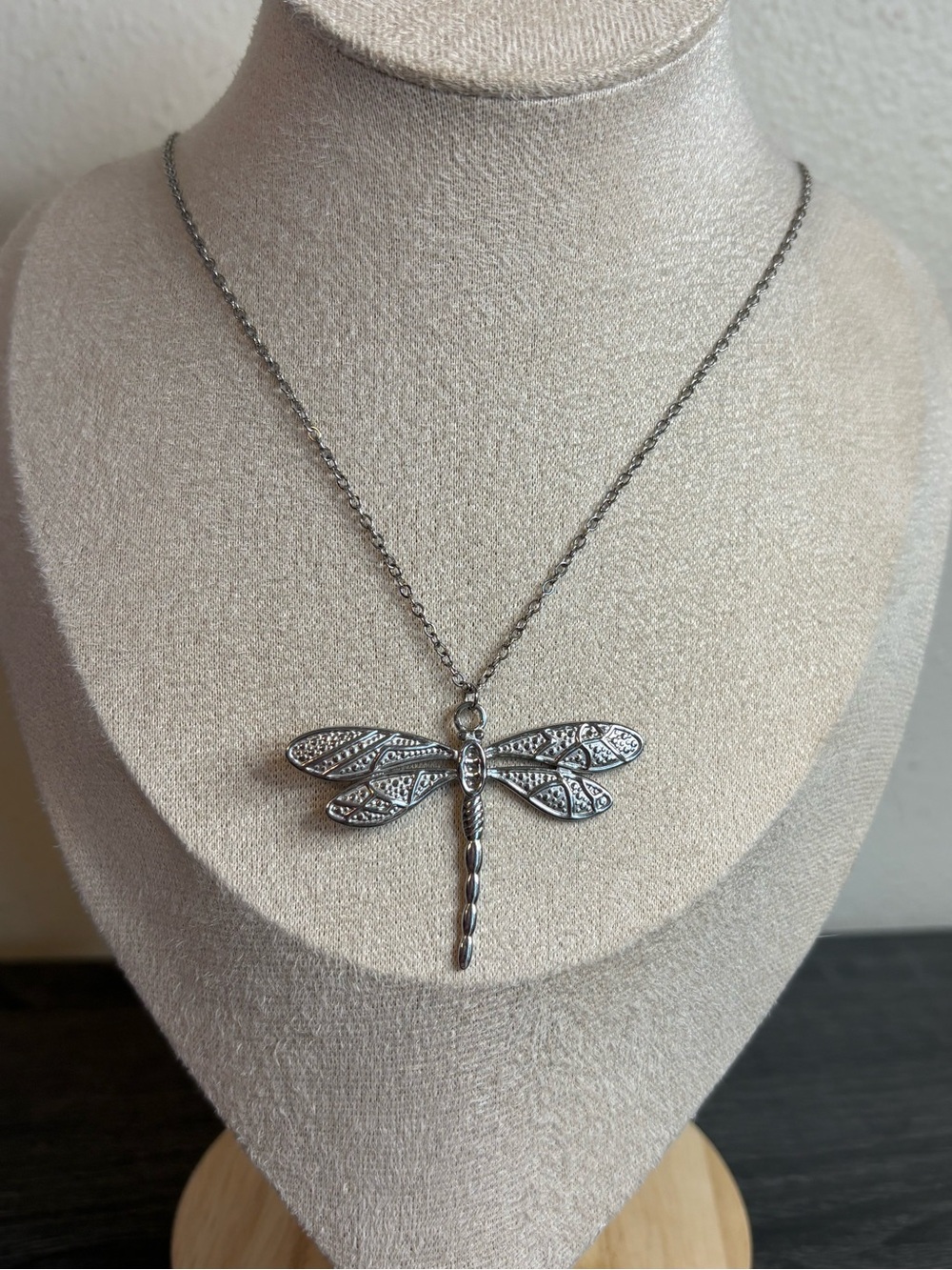 Handmade Silver Dragonfly Necklace | Waterproof & Tarnish Resistant